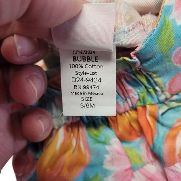 Ricrac & Ruffles Baby Girl Pumpkin Floral Bubble Romper Size 3-6M Thanksgiving - Picture 11 of 13